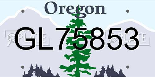 GL75853 Oregon License Plate