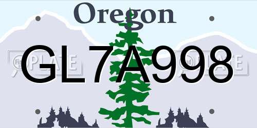 GL7A998 Oregon License Plate