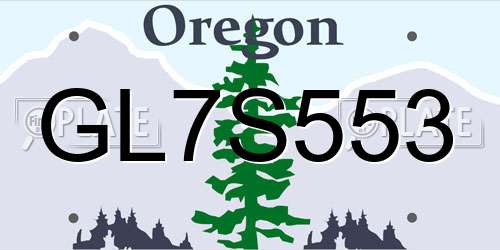 GL7S553 Oregon License Plate