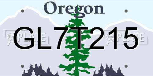 GL7T215 Oregon License Plate