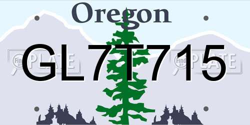 GL7T715 Oregon License Plate