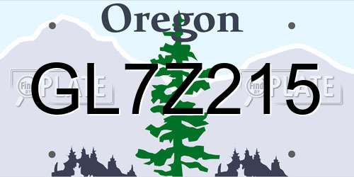 GL7Z215 Oregon License Plate