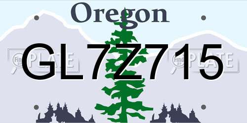GL7Z715 Oregon License Plate