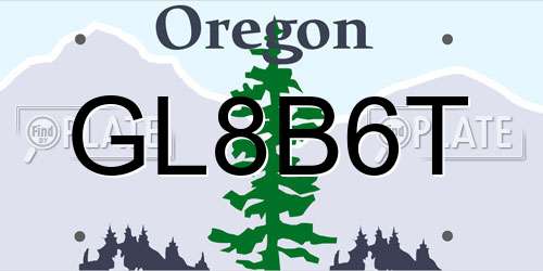 GL8B6T Oregon License Plate
