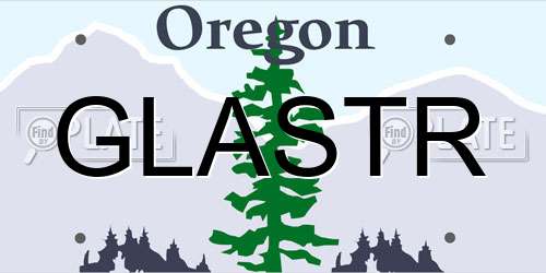 GLASTR Oregon License Plate