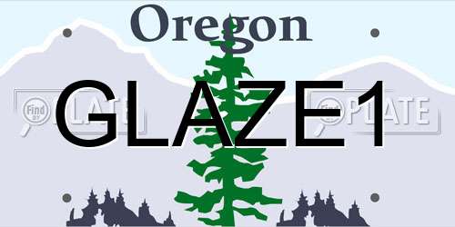 GLAZE1 Oregon License Plate