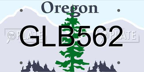 GLB562 Oregon License Plate