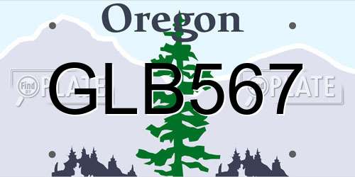 GLB567 Oregon License Plate