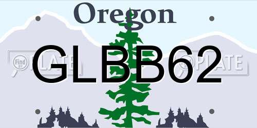 GLBB62 Oregon License Plate
