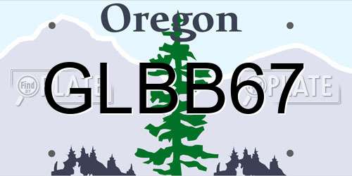 GLBB67 Oregon License Plate