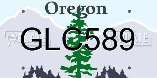 GLC589 Oregon License Plate