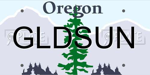 GLDSUN Oregon License Plate