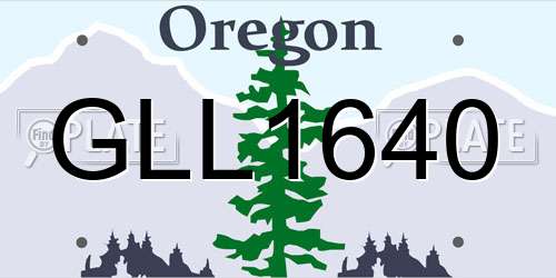 GLL1640 Oregon License Plate