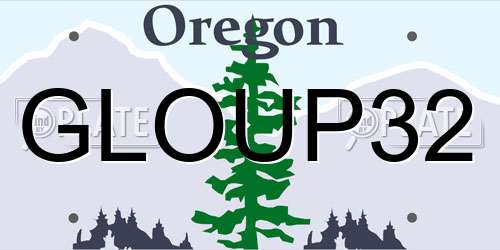 GLOUP32 Oregon License Plate