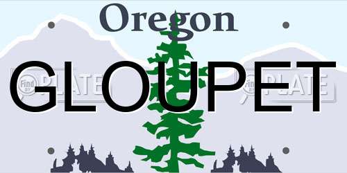 GLOUPET Oregon License Plate