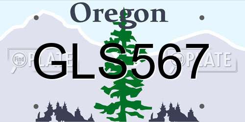 GLS567 Oregon License Plate