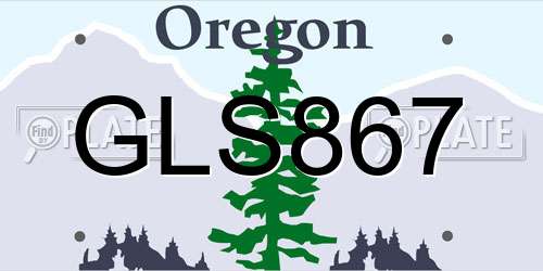 GLS867 Oregon License Plate