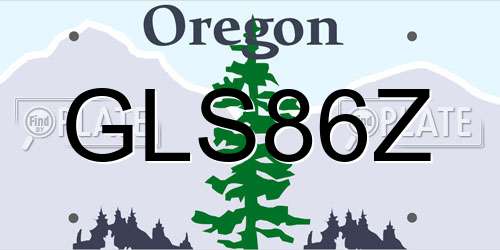 GLS86Z Oregon License Plate