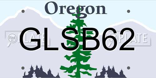 GLSB62 Oregon License Plate