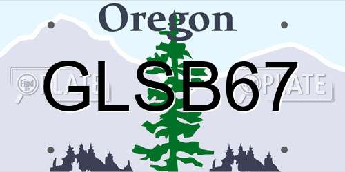 GLSB67 Oregon License Plate