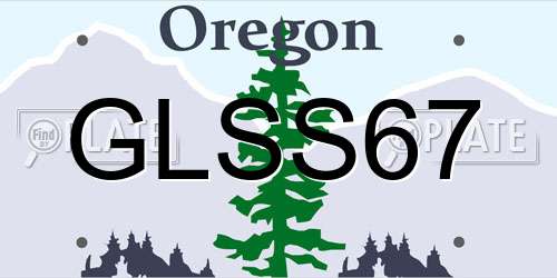 GLSS67 Oregon License Plate