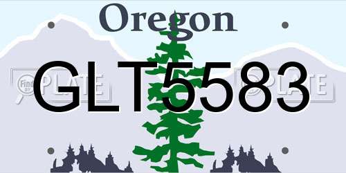 GLT5583 Oregon License Plate