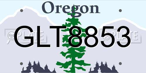 GLT8853 Oregon License Plate