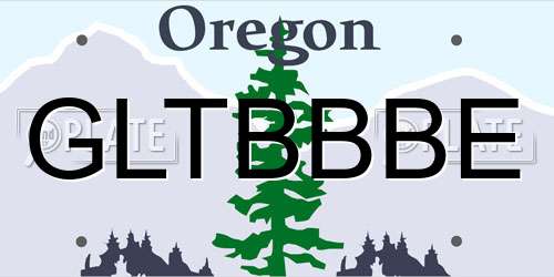 GLTBBBE Oregon License Plate