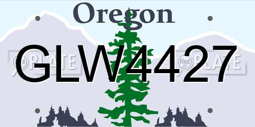GLW4427 Oregon License Plate