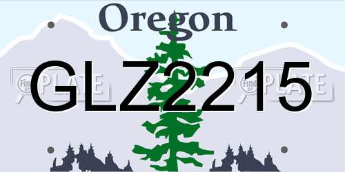GLZ2215 Oregon License Plate