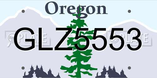 GLZ5553 Oregon License Plate