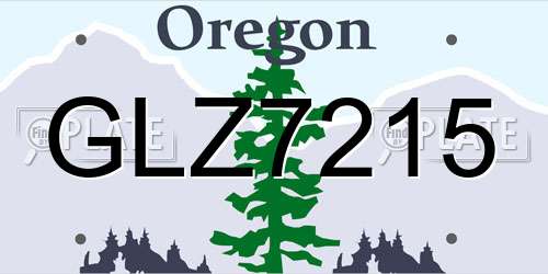 GLZ7215 Oregon License Plate