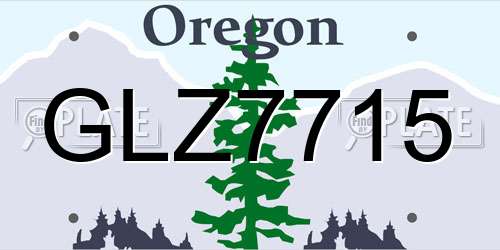 GLZ7715 Oregon License Plate
