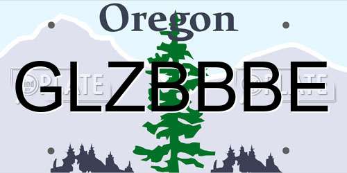 GLZBBBE Oregon License Plate
