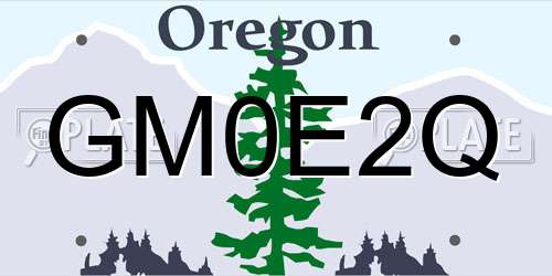 GM0E2Q Oregon License Plate