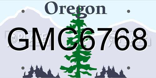 GMC6768 Oregon License Plate