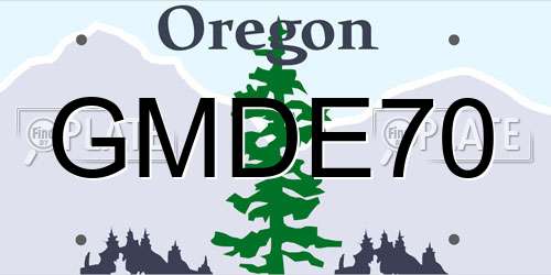 GMDE70 Oregon License Plate