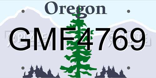 GMF4769 Oregon License Plate