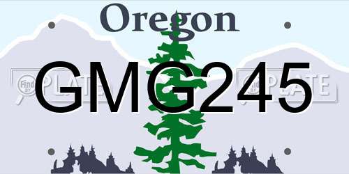 GMG245 Oregon License Plate
