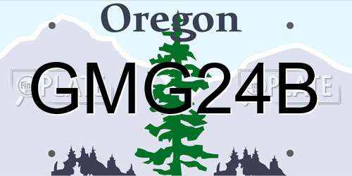GMG24B Oregon License Plate