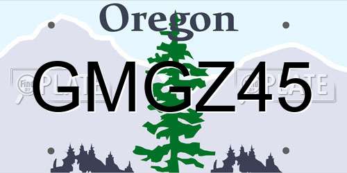 GMGZ45 Oregon License Plate