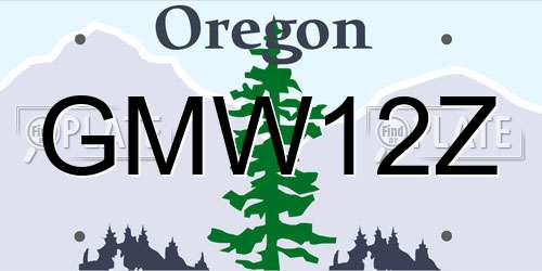 GMW12Z Oregon License Plate
