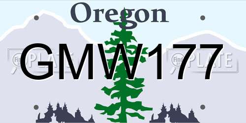 GMW177 Oregon License Plate