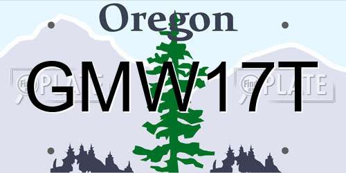 GMW17T Oregon License Plate
