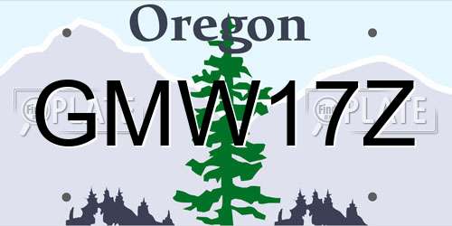 GMW17Z Oregon License Plate
