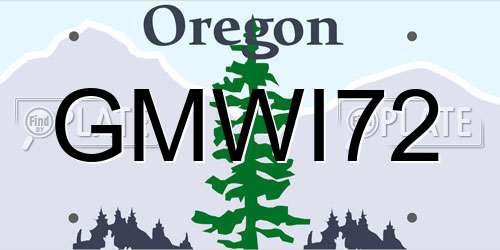 GMWI72 Oregon License Plate