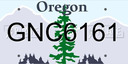 GNC6161 Oregon License Plate