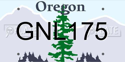 GNL175 Oregon License Plate