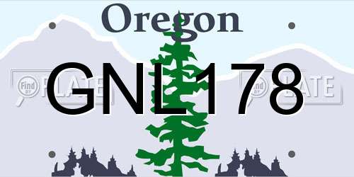 GNL178 Oregon License Plate