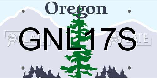 GNL17S Oregon License Plate
